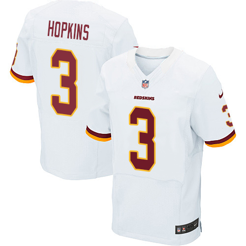 Men's Elite Dustin Hopkins Nike Jersey White Road - #3 NFL Washington Redskins